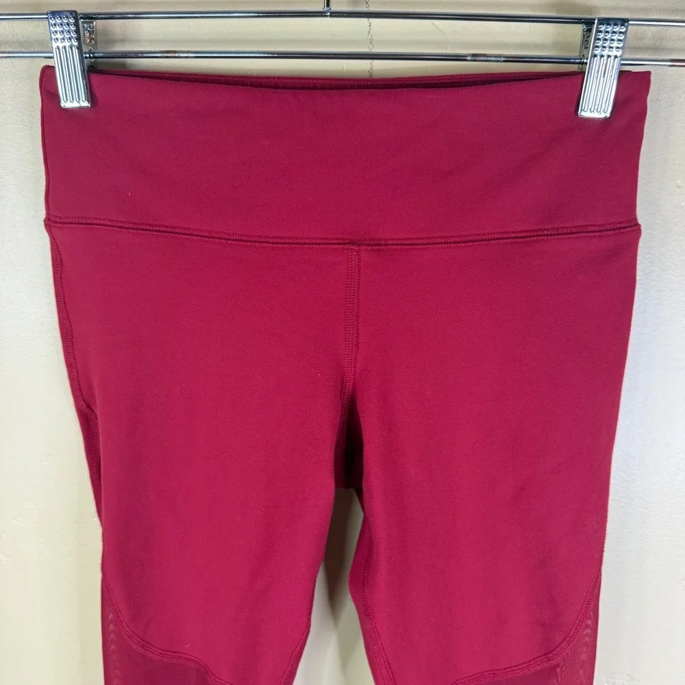 ALO YOGA West Coast Yoga‎ High Waist Leggings Mesh Panel Active Bright Red SZ XS